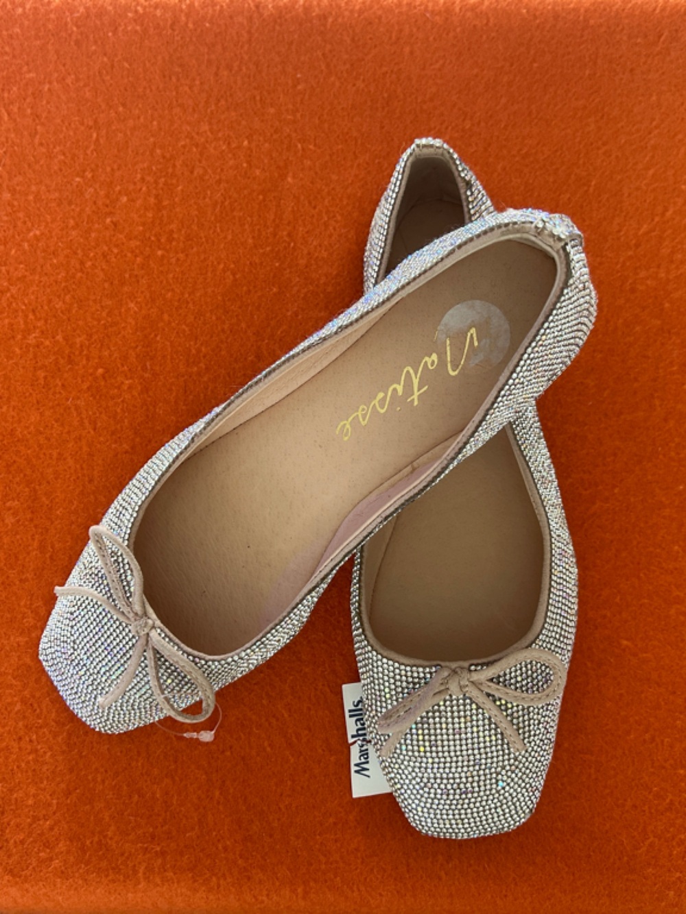 Matisse Sparkle Bow Ballet Flats in Silver